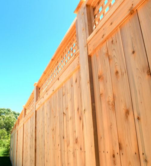 staining cedar fence